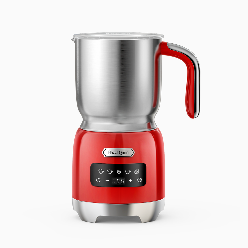 Ruby Red 5-in-1 Electric Milk Frother, with Food Grade 304 Stainless Steel, LED Touch Screen, 0.4 L  (Available in US, EU, ME)
