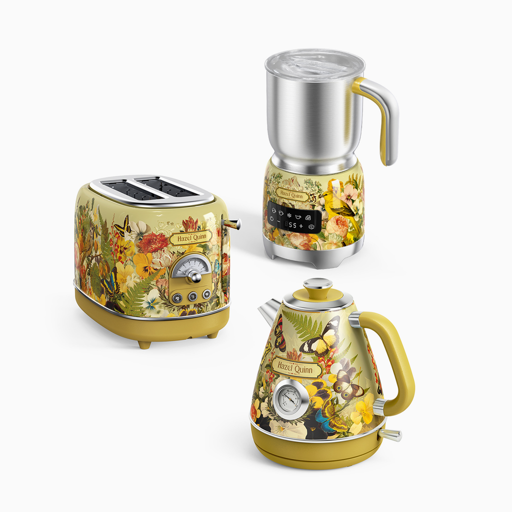 [Upbeat] Jointly-Designed Electric Kettle, 2-Slice Toaster and Milk frother Bundle (Available in US, EU)