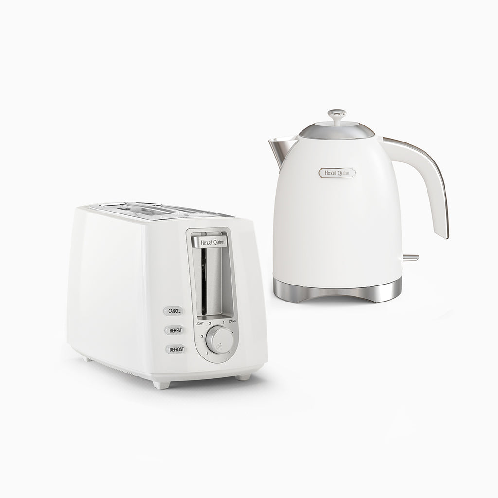 New Pearl White Electric Kettle and 2-Slice Toaster Bundle (Available in US)